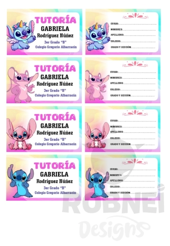 Lilo y Stitch Etiqueta